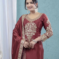 Pure Heavy Chinnon Silk Anarkali Suit