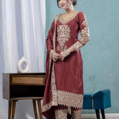 Pure Heavy Chinnon Silk Anarkali Suit