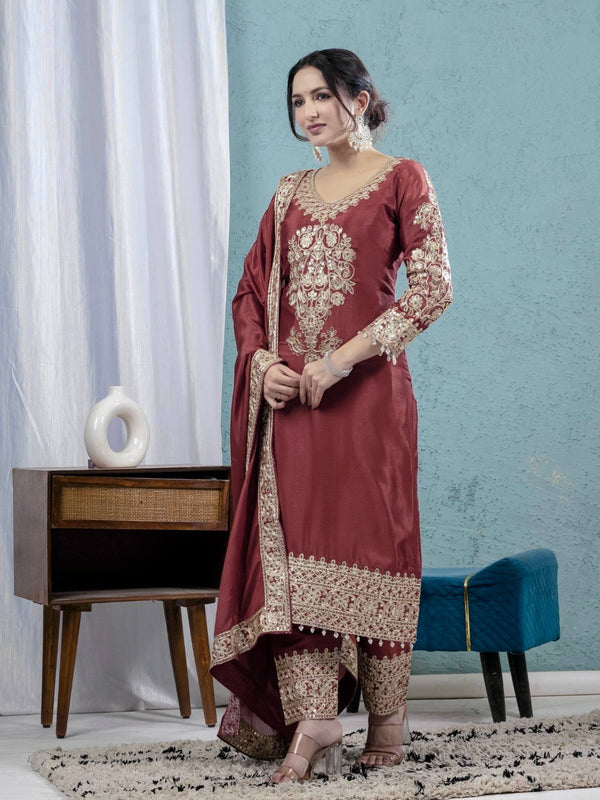 Pure Heavy Chinnon Silk Anarkali Suit