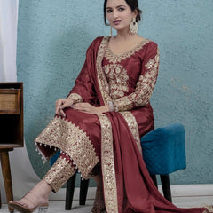 Pure Heavy Chinnon Silk Anarkali Suit