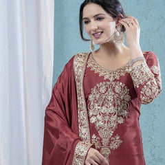 Pure Heavy Chinnon Silk Anarkali Suit