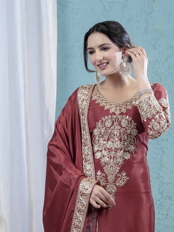 Pure Heavy Chinnon Silk Anarkali Suit
