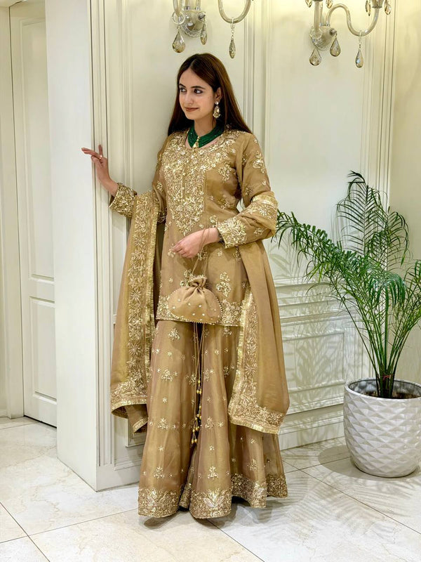 Pure NC Moss Silk Palazzo Suit Set