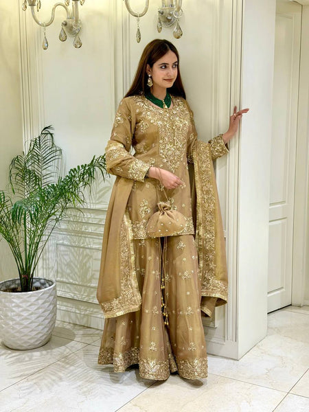 Pure NC Moss Silk Palazzo Suit Set