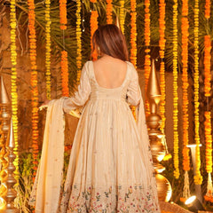Heavy Natural Crep Silk With Sequence And Heavy Embroidery Work Anarkali Suit