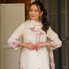 Heavy Cambric Cotton Fabric Farshi Salwar Suit Set