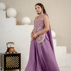 Heavy Roman Silk Sharara Palazzo Suit Set