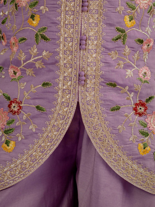 Heavy Roman Silk Sharara Palazzo Suit Set