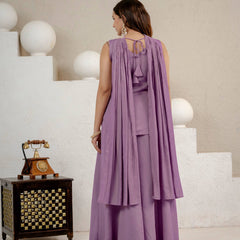 Heavy Roman Silk Sharara Palazzo Suit Set
