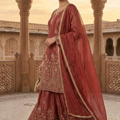 New Designer Party Wear Look Top , Sharara Plazzo and Dupatta, New Fancy Style
