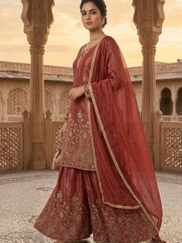 New Designer Party Wear Look Top , Sharara Plazzo and Dupatta, New Fancy Style