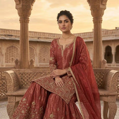 New Designer Party Wear Look Top , Sharara Plazzo and Dupatta, New Fancy Style