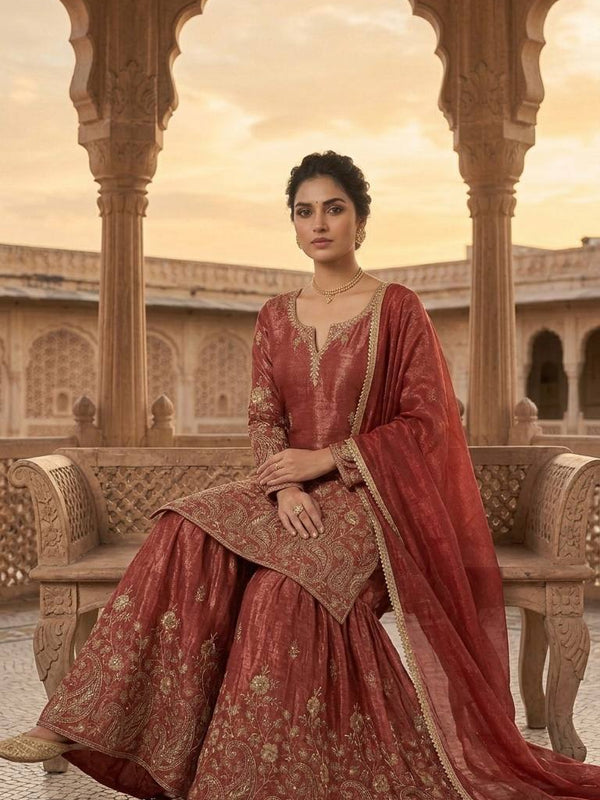 New Designer Party Wear Look Top , Sharara Plazzo and Dupatta, New Fancy Style