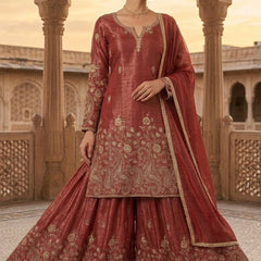 New Designer Party Wear Look Top , Sharara Plazzo and Dupatta, New Fancy Style