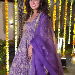Heavy Crunchy Silk With 5mm Sequence And Embroidery Work Anarkali Suit