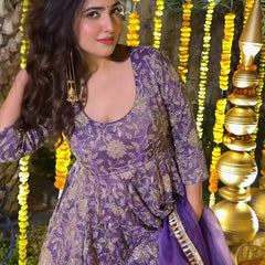 Heavy Crunchy Silk With 5mm Sequence And Embroidery Work Anarkali Suit