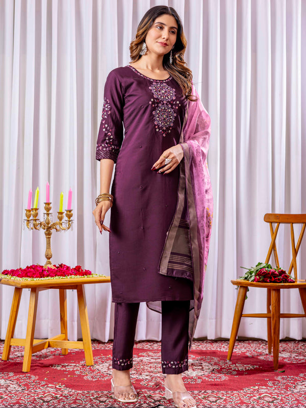 Elegant Straight Kurti Pant Dupatta Set
