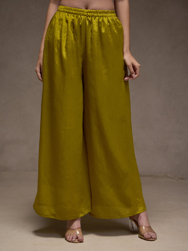 Women Black Floral Embroidered Chinnon Kurta Sharara Set with Dupatta