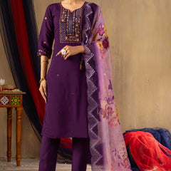 Elegant Straight Kurti Pant Dupatta Set