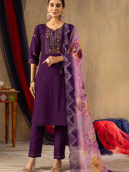 Elegant Straight Kurti Pant Dupatta Set