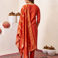 Elegant Straight Kurti Pant Dupatta Set