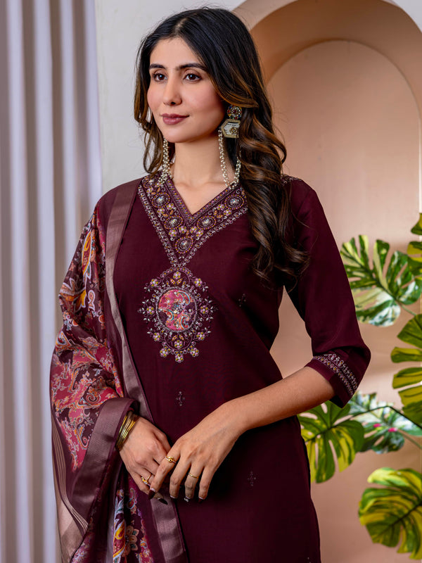 Elegant Straight Kurti Pant Dupatta Set