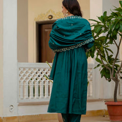 Anarkali Kurti Pant Dupatta Set