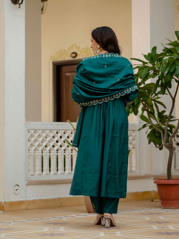 Anarkali Kurti Pant Dupatta Set