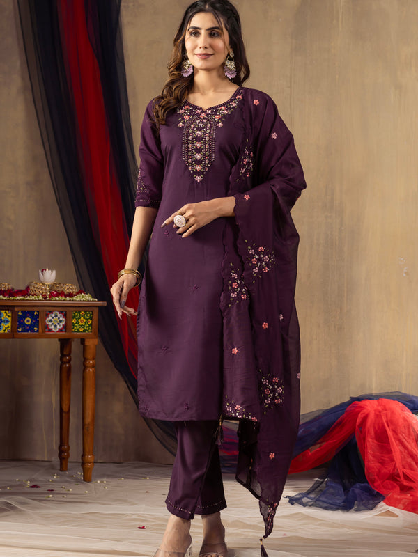 Elegant Straight Kurti Pant Dupatta Set
