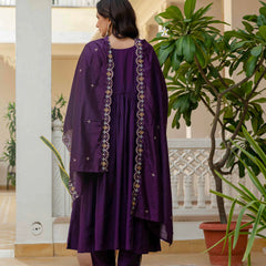 Anarkali Kurti Pant Dupatta Set
