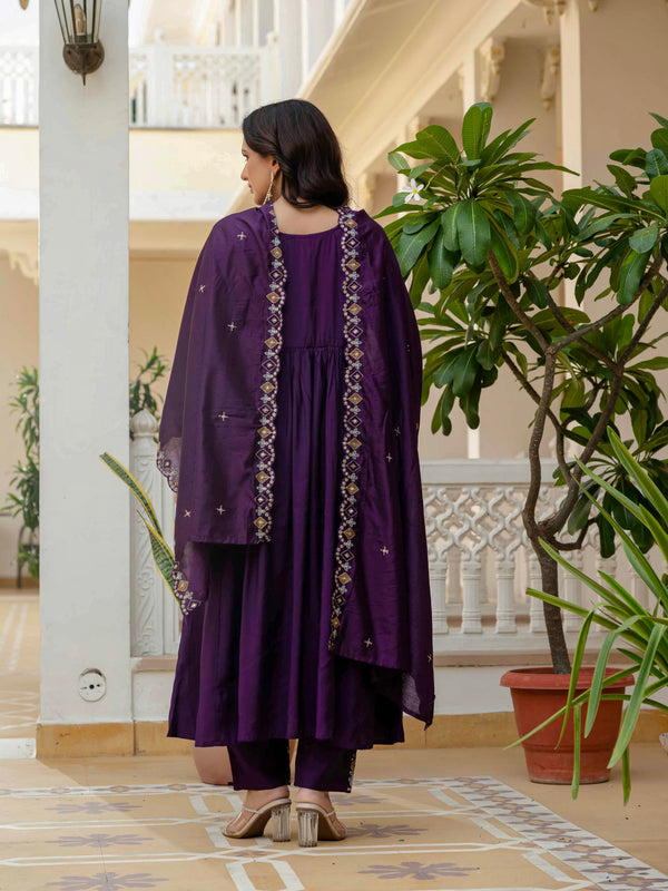 Anarkali Kurti Pant Dupatta Set