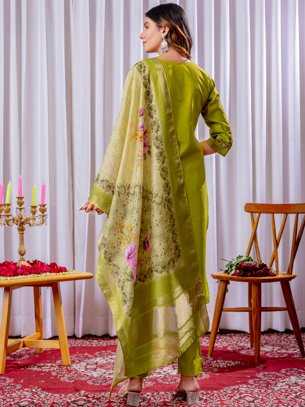 Elegant Straight Kurti Pant Dupatta Set
