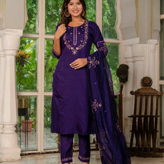 Elegant Straight Kurti Pant Dupatta Set