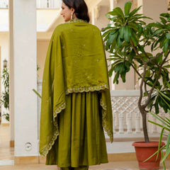 Anarkali Kurti Pant Dupatta Set