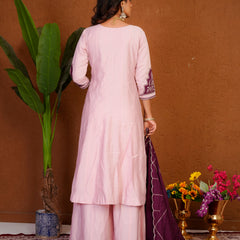 Anarkali Kurti Palazzo Dupatta Set