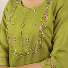 Elegant Straight Kurti Pant Dupatta Set