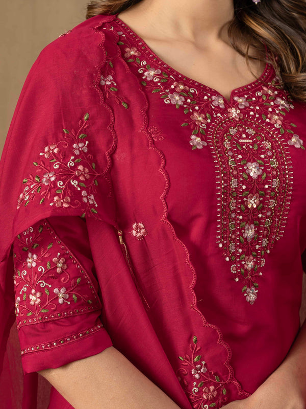 Elegant Straight Kurti Pant Dupatta Set