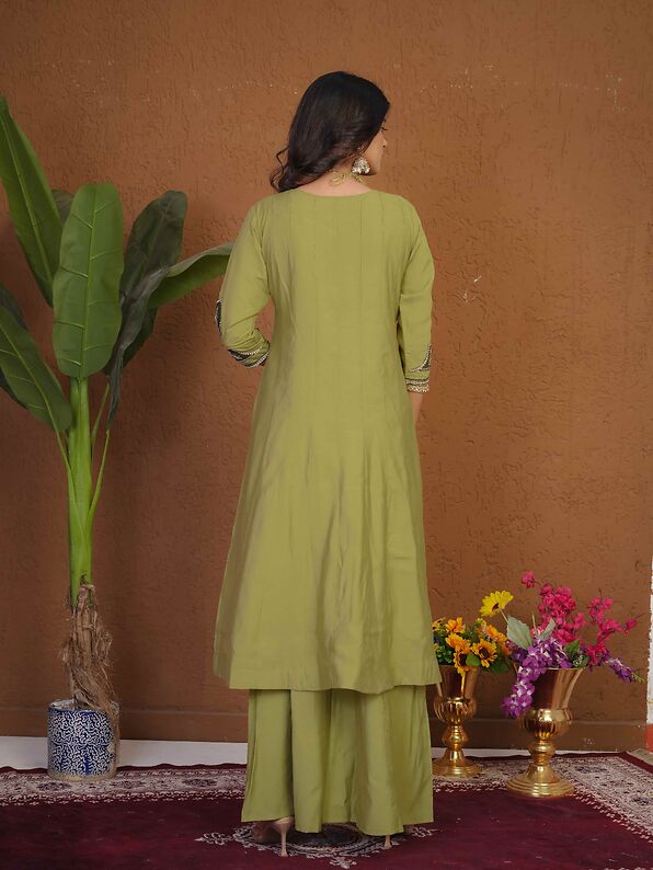 Anarkali Kurti Palazzo Dupatta Set