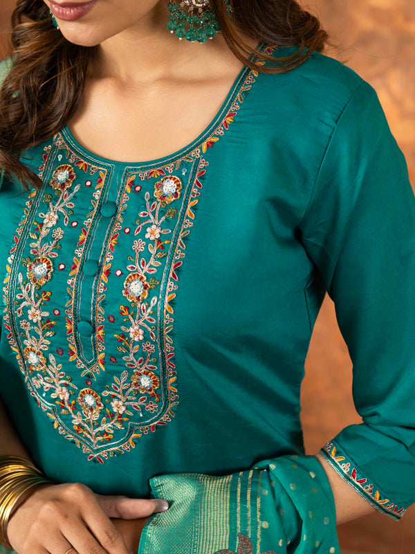 Elegant Straight Kurti Pant Dupatta Set