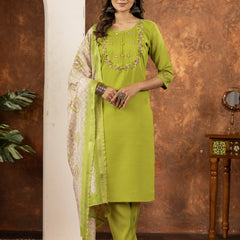 Elegant Straight Kurti Pant Dupatta Set