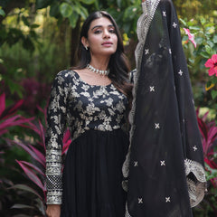 Jacquard Gown with Sequin Dupatta
