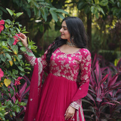Jacquard Gown with Sequin Dupatta