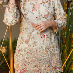 Heavy Crepe Silk With Embroidery Top Bottom Suit Set