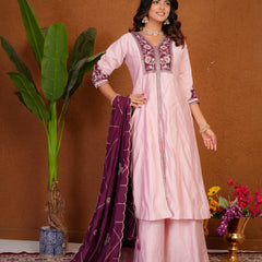 Anarkali Kurti Palazzo Dupatta Set