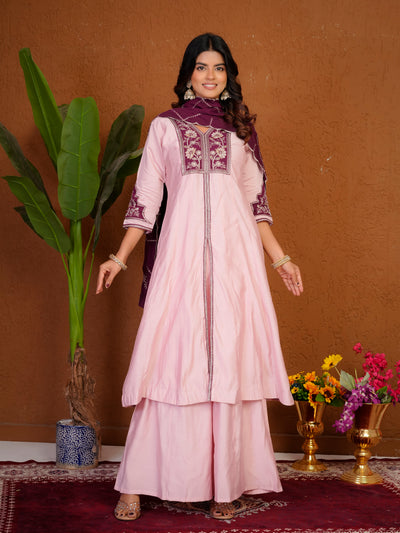 Anarkali Kurti Palazzo Dupatta Set