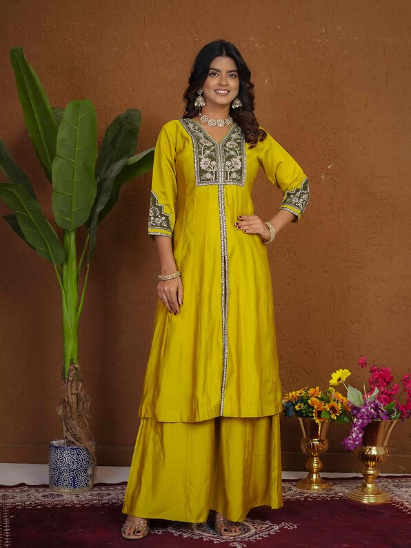 Anarkali Kurti Palazzo Dupatta Set