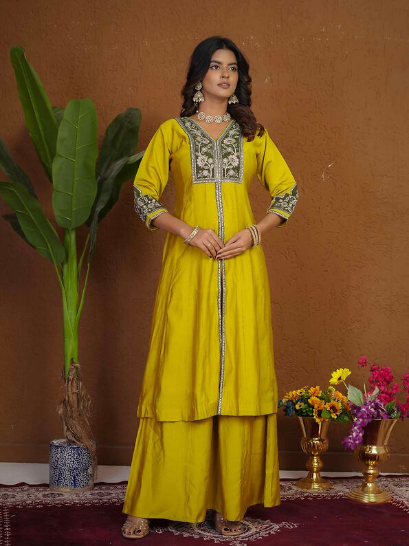 Anarkali Kurti Palazzo Dupatta Set