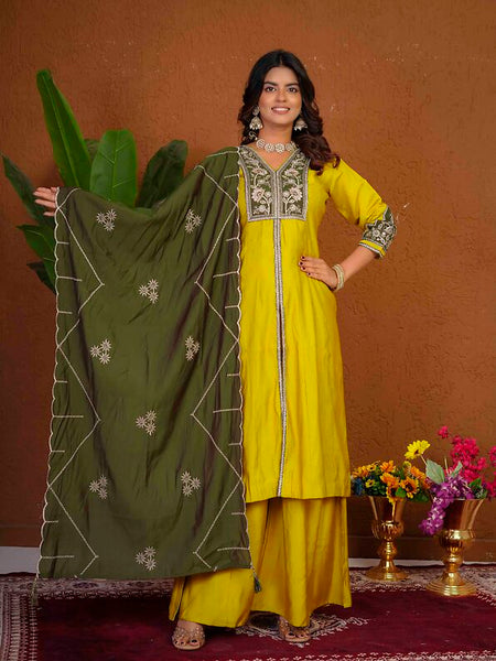 Anarkali Kurti Palazzo Dupatta Set
