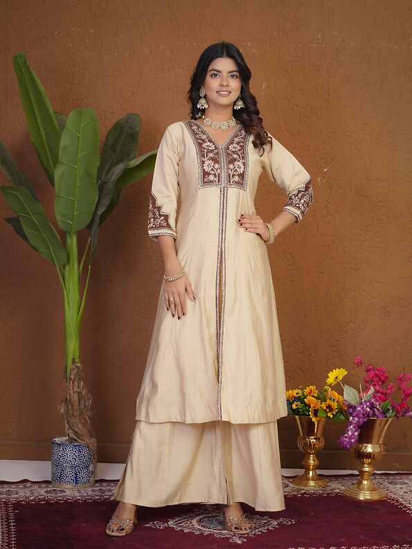Anarkali Kurti Palazzo Dupatta Set