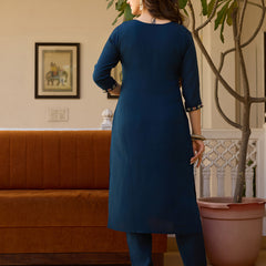 Viscose Chanderi With Embroidered Beads Top Bottom Suit Set